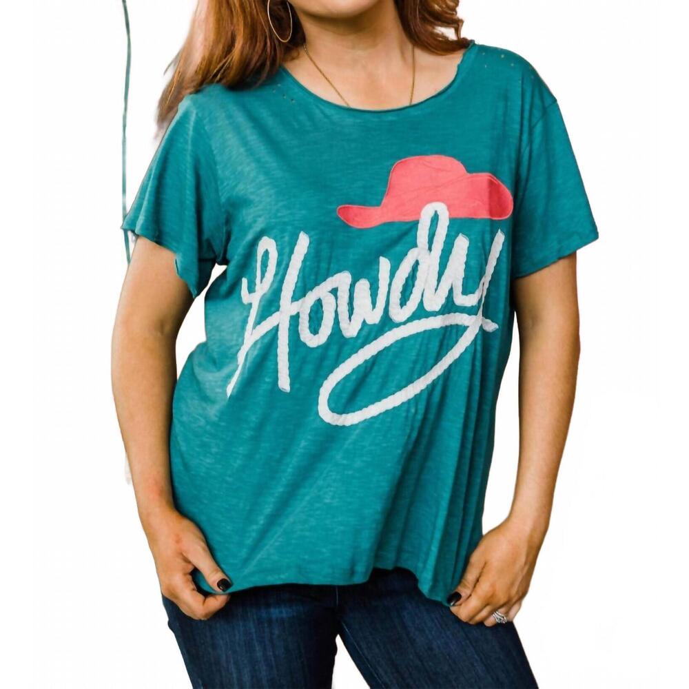 NEW LAYERZ CLOTHING howdy partner tee in teal